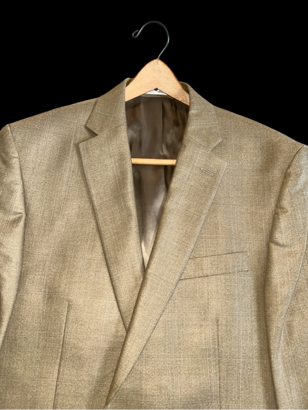 Lauren Ralph Lauren Men’s 42R Tan Glen Plaid Silk Wool Sport Coat Blazer Preppy